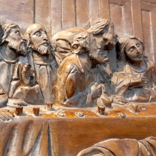 lord's last supper wooden sculpture